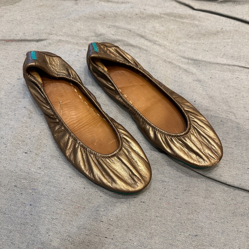 Tieks gold ballerina flats 12